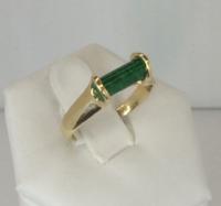 14K YG Jade Bar Ring